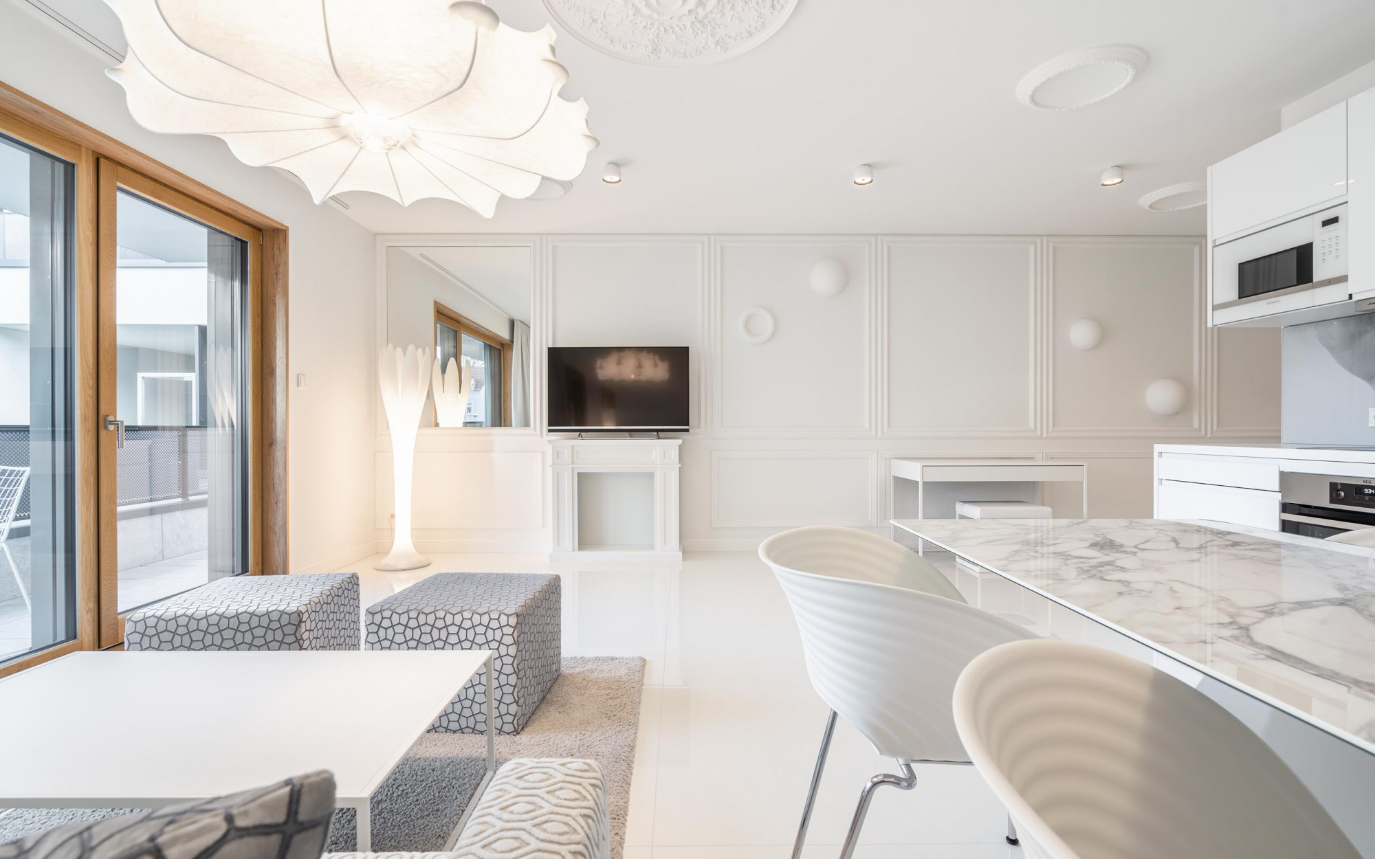 Suite Whiteout elegante Beleuchtung - Designhotel Laurichhof Pirna